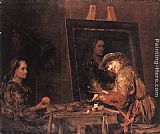 Aert de Gelder Self-Portrait at an Easel Painting an Old Woman painting